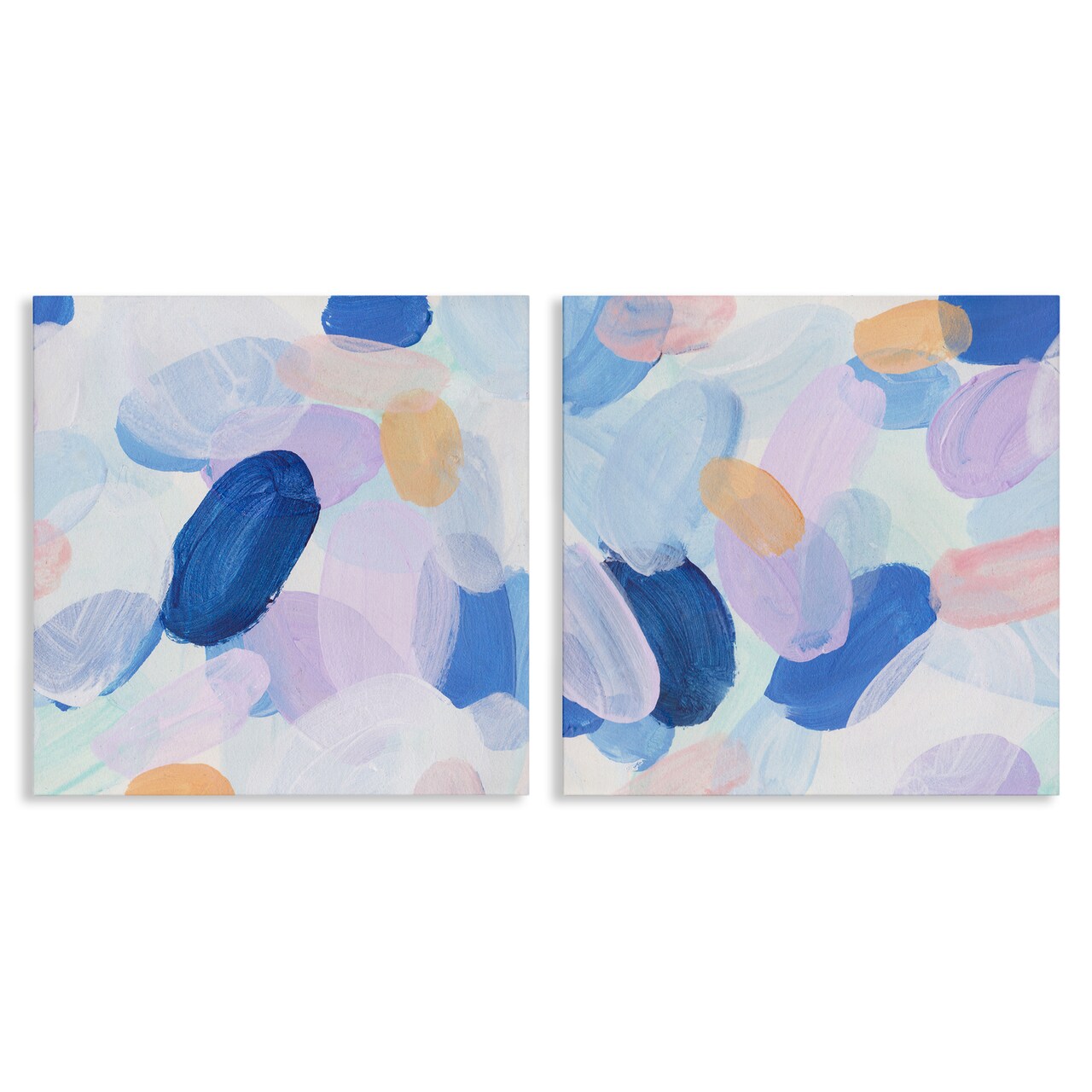 Stupell Industries Oval Lavender Blue Abstract 2 pc Canvas Wall Art Set Design by Melissa Wang